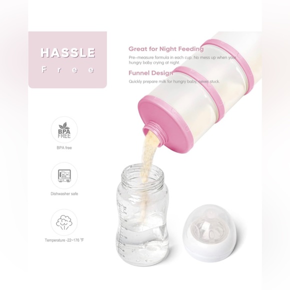 Termichy Stackable Formula Dispenser Portable Milk Powder Container, 2 Pack - Picture 5 of 7